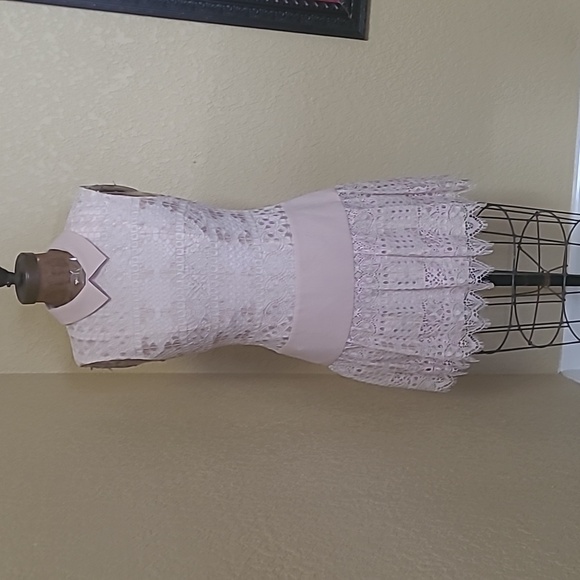 BCBG MAXAZRIA Marsha Collar Lace Mini Dress Size 4 - Picture 6 of 9